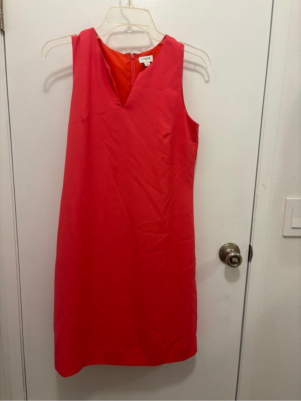 J. Crew V-Neck Coral Sleeveless Shift Dress